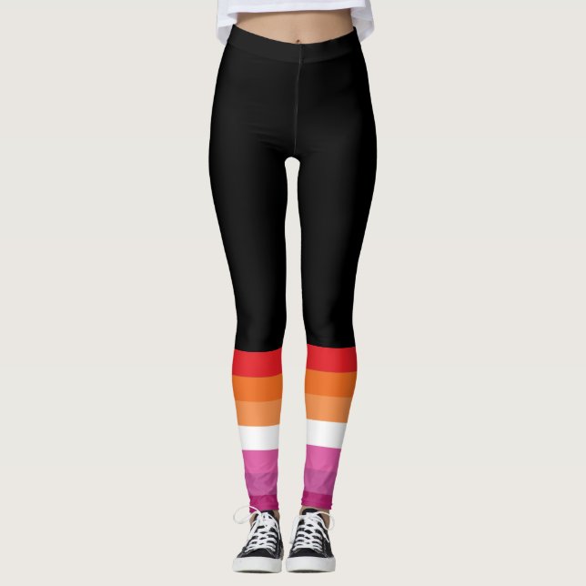 Lesbische Flagge Leggings (Vorderseite)