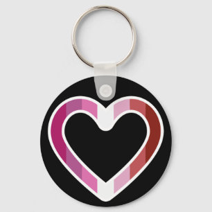 Lesbische Flagge LGBT-Stolperstreifen Herzform ros Schlüsselanhänger