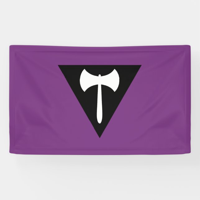 Lesbische Flagge Lila Ax Banner (Horizontal)