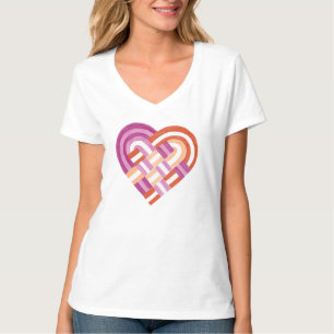 Lesbische Flagge Rosa Orange Rot T-Shirt