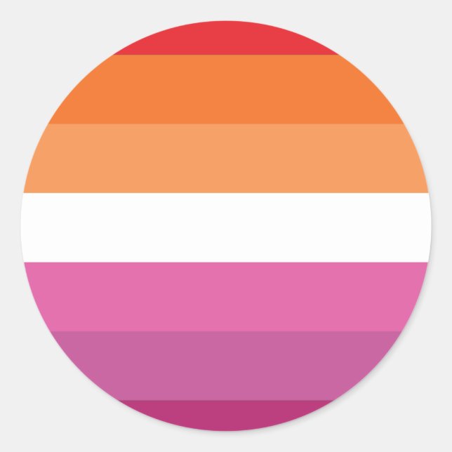Lesbische Flagge Runder Aufkleber (Vorderseite)