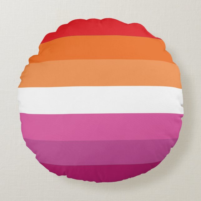 Lesbische Flagge Rundes Kissen (Vorderseite)