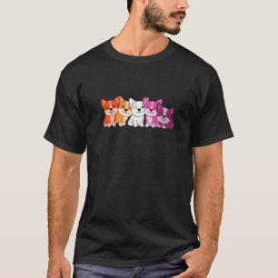 Lesbische Flagge Stolz Lgbtq Hunde Lesbischer Corg T-Shirt