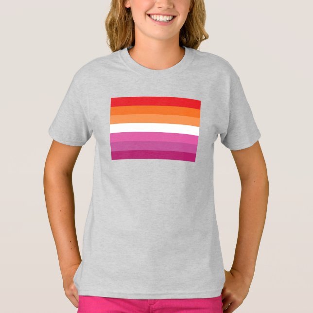 Lesbische Flagge T-Shirt (Vorderseite)