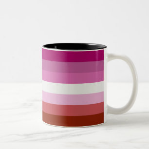 Lesbische Flagge Zweifarbige Tasse