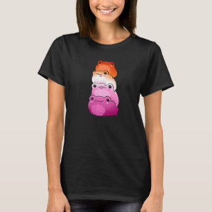 Lesbische Flaggenfarbe Frosch Subtile Lgbtq Sapphi T-Shirt