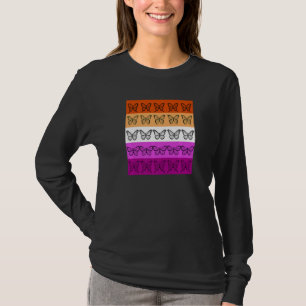 Lesbische Flaggenfarbe Schmetterling Subtiler Sapp T-Shirt