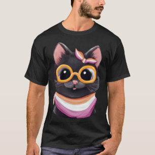 Lesbische Flaggenfarben eine süße Katze für die Qu T-Shirt