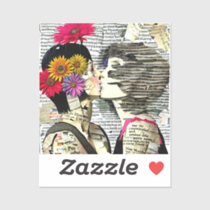 Lesbische Frauen in Liebe   Pride Kiss Aufkleber