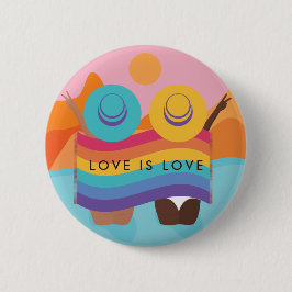 Lesbische Gay Couple Sommerstyle LGBTQ Flag Prix Button