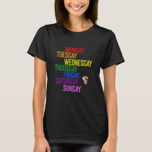 Lesbische Gay Pride-Flaggenagenda LGBT-farbener Re T-Shirt