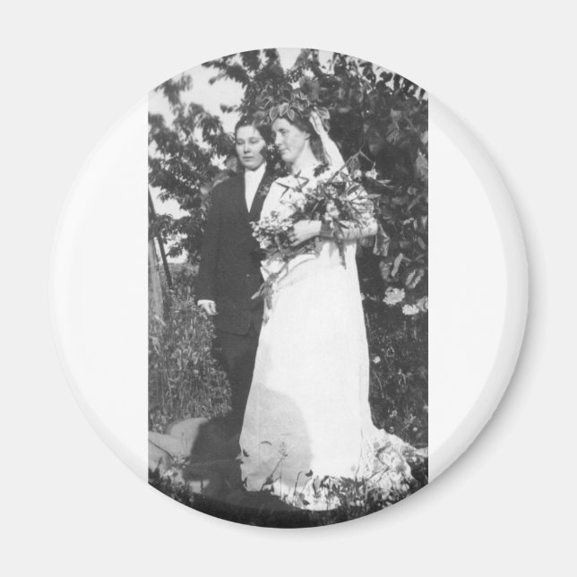 Lesbische Hochzeit Circa 1920 Magnet (Vorne)