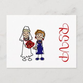 Lesbische Hochzeit eine Braut Einladungspostkarte