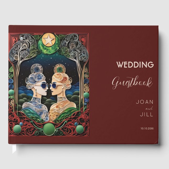 Lesbische Hochzeit Gästebuch (Vorderseite)