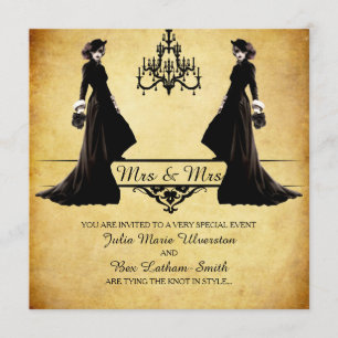 Lesbische Hochzeit - Gothic Steampunk Stil Einladung