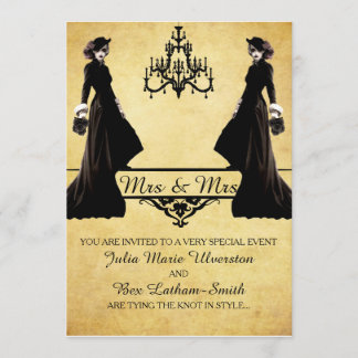 Lesbische Hochzeit - Gothic Steampunk Stil Einladung