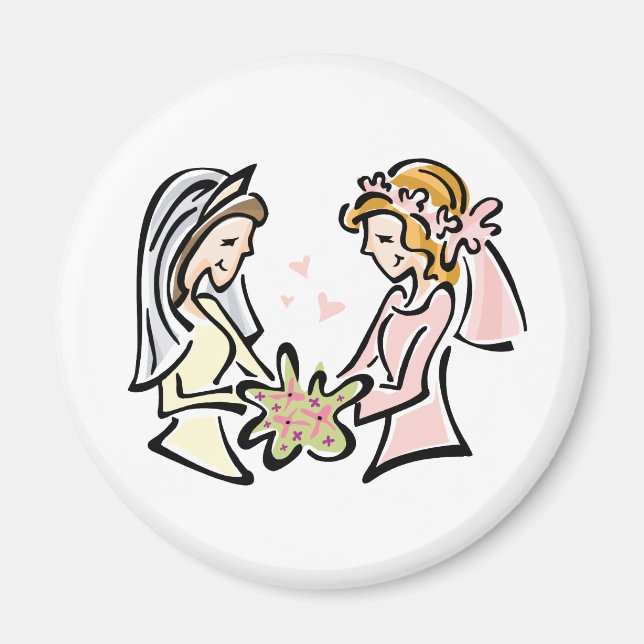 Lesbische Hochzeit Magnet (Vorne)