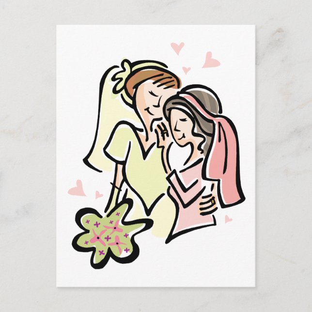 Lesbische Hochzeit Postkarte (Vorderseite)