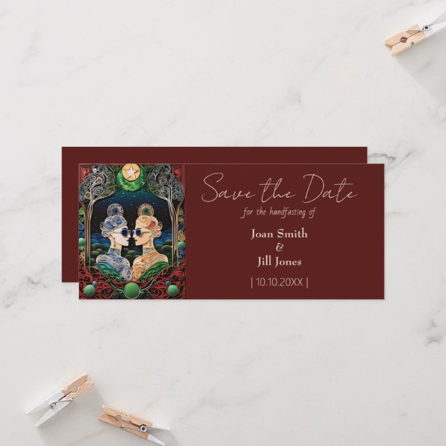 Lesbische Hochzeit speichern (Vorderseite/Rückseite Beispiel)