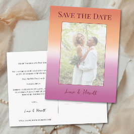 Lesbische Hochzeitsfoto Pride-Flagge Save the Date Postkarte