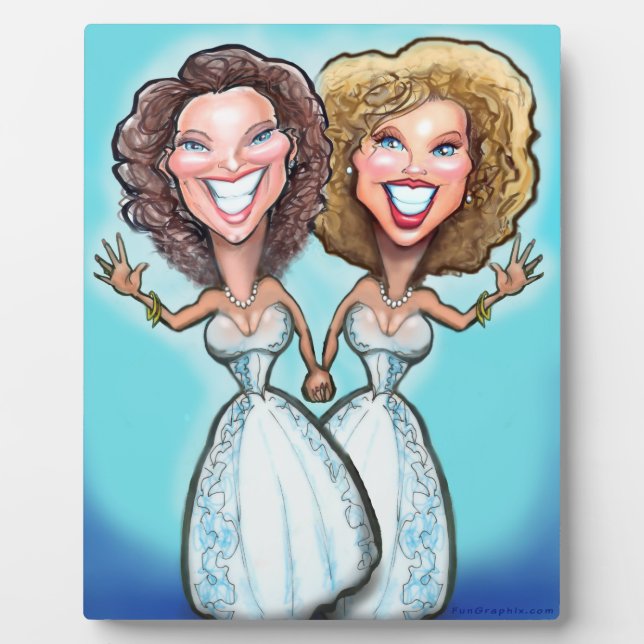 Lesbische Hochzeitstorte Fotoplatte (Vorderseite)
