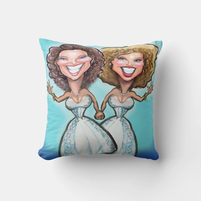Lesbische Hochzeitstorte Kissen (Vorderseite)