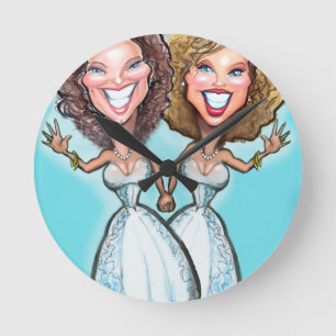 Lesbische Hochzeitstorte Runde Wanduhr