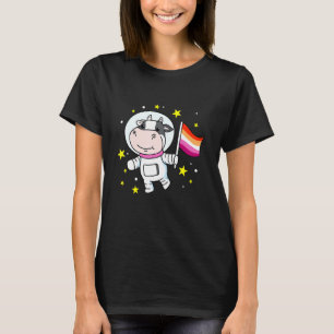 Lesbische Kuh Orange Rosa Lesbischer Stolz T-Shirt