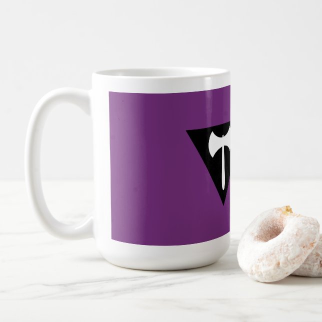Lesbische Labrys-Pride-Flagge Kaffeetasse (Mit Donut)
