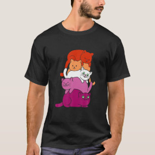 Lesbische LGBTQ Pride Cat Lesbische Niedliche Katz T-Shirt