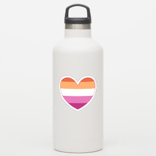 Lesbische LGBTQ+ - Stolz und Support Rainbow Heart Aufkleber