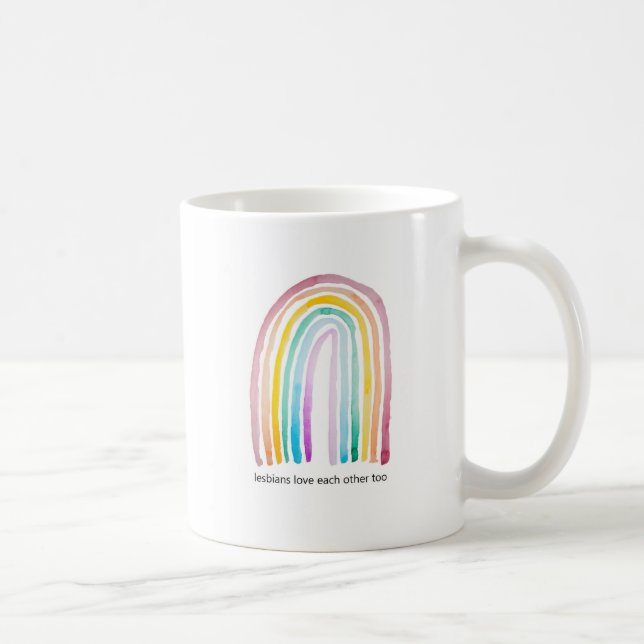 Lesbische Liebe Rainbow Tasse (Rechts)