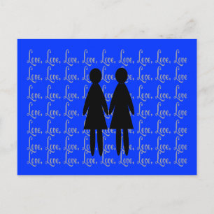 lesbische "LIEBE"-Silhouetten Postkarte