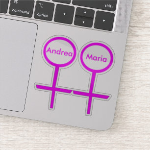 Lesbische Liebhaber Personalisiert geformt Aufkleber