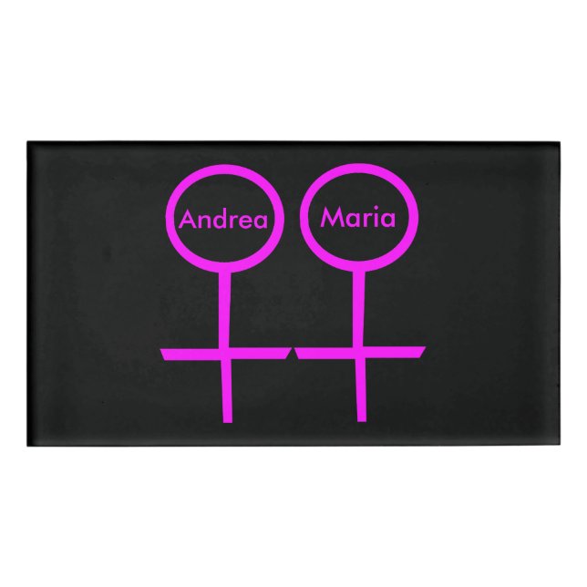 Lesbische Liebhaber Personalisierter Paare Namenschild (Vorderseite)
