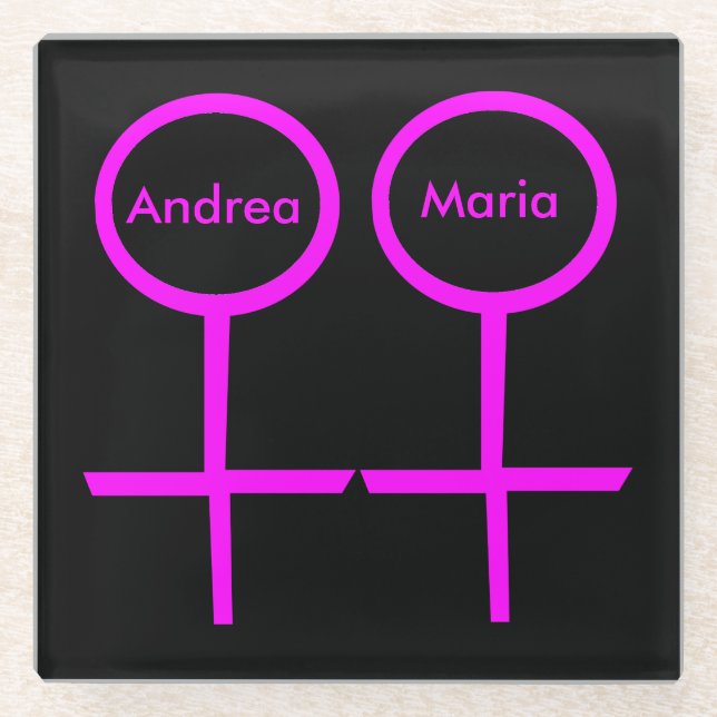 Lesbische Liebhaber Personalisierter Untersetzer (Vorderseite)