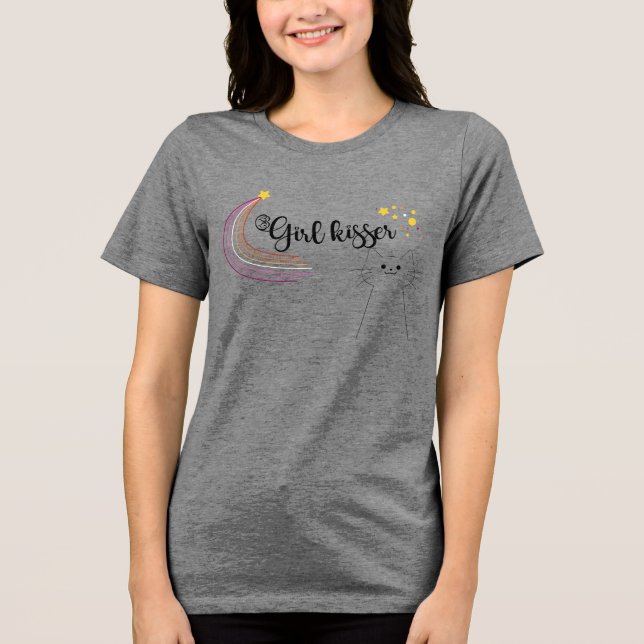 Lesbische Mädchenkisserin Tri-Blend Shirt (Vorderseite)