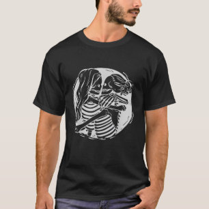 Lesbische Paare LGBTQ Pride Skeletons Kissing Vale T-Shirt