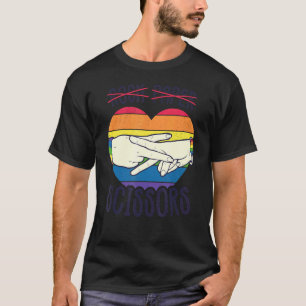 Lesbische Pride Flag Rock Paper Scissors Lesbian P T-Shirt