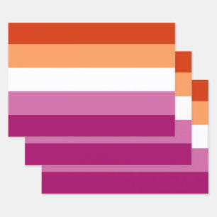 Lesbische Pride-Flagge (5 Streifen) Geschenkpapier Set