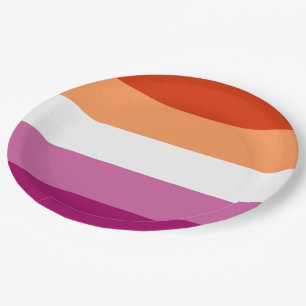 Lesbische Pride-Flagge (5 Streifen) Pappteller