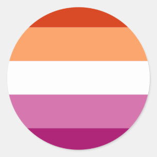 Lesbische Pride-Flagge (5 Streifen) Runder Aufkleber