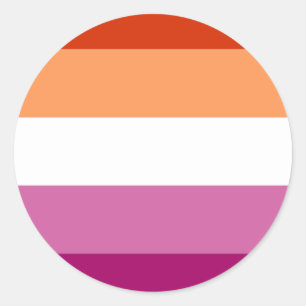 Lesbische Pride-Flagge (5 Streifen) Runder Aufkleber