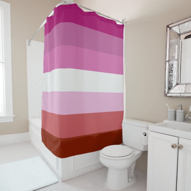 Lesbische Pride-Flagge Duschvorhang (Beispiel)