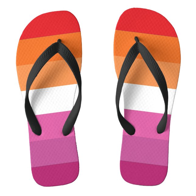 Lesbische Pride-Flagge Flip Flops (Fußbett)