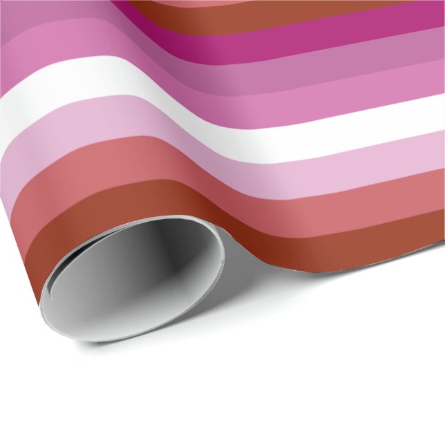 Lesbische Pride-Flagge horizontal Geschenkpapier (Rolleneckpunkt)