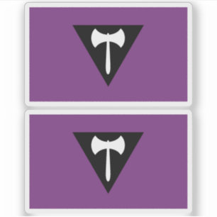 Lesbische Pride-Flagge Lila Axt Aufkleber