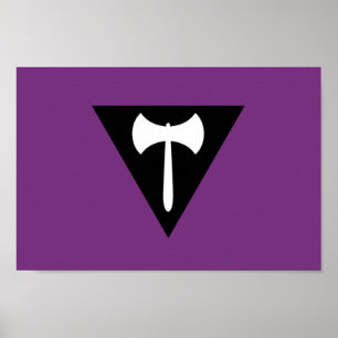 Lesbische Pride-Flagge Lila Axt Poster