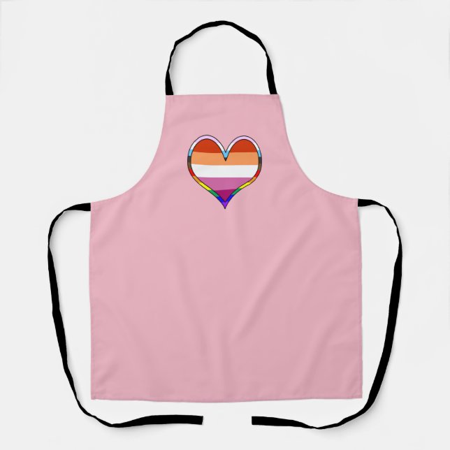 Lesbische Pride Heart Schürze (Vorderseite)