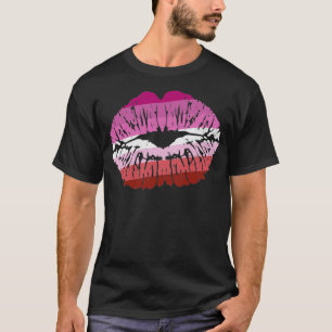 Lesbische Pride Lips Kiss Butch Gay Tomboy LGBT Fl T-Shirt